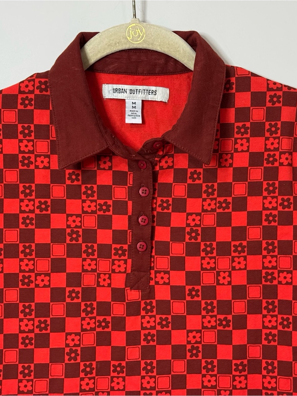 NEW Urban Outfitters Red Checker Polo Mini Dress Size M - Picture 2 of 8